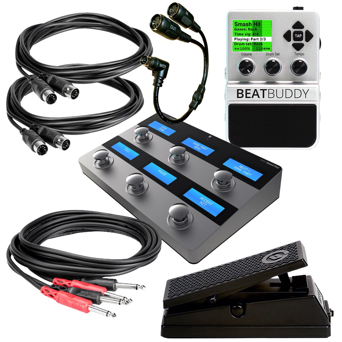 Bundle collage image of Singular Sound BeatBuddy MIDI MAESTRO BUNDLE