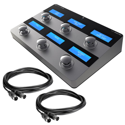 Bundle collage image of Singular Sound MIDI Maestro 6-Button MIDI Footswitch Controller CABLE KIT bundle