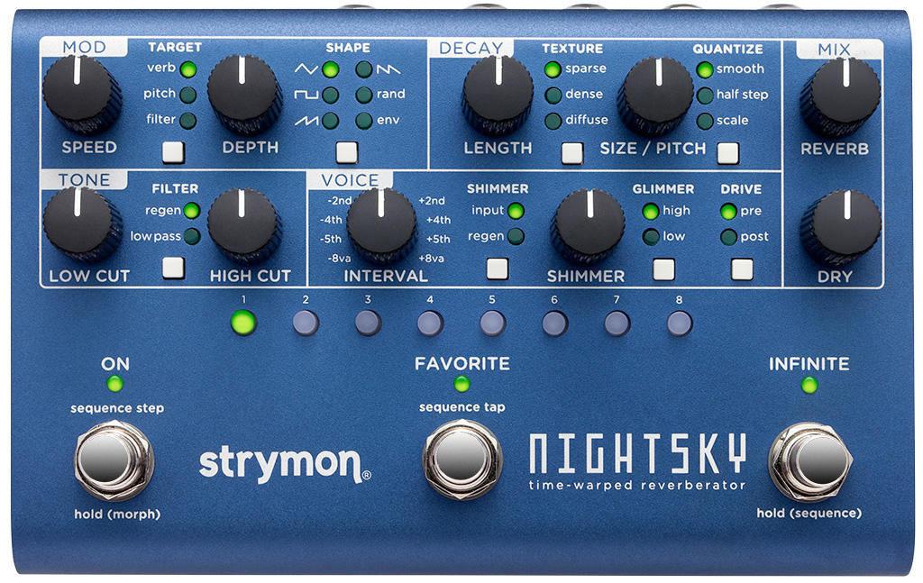 Strymon NightSky Time-Warped Reverberator Effect Pedal view 1