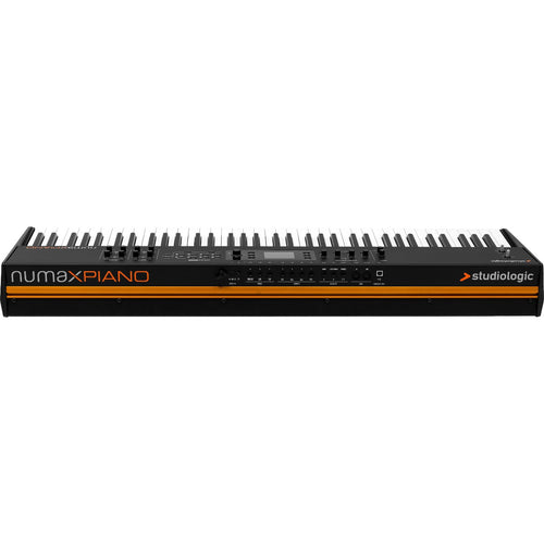 Perspective view of Studiologic Numa X Piano 73 showing rear and top