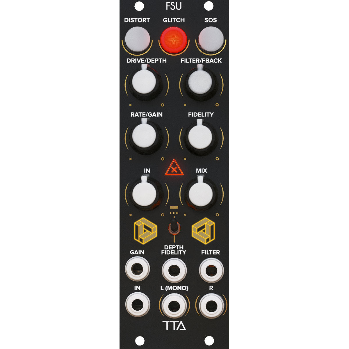 Tiptop Audio FSU Timbral Distortion Effects Module - Black Panel View 1
