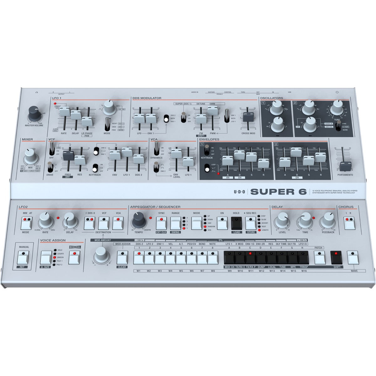 UDO Audio Super 6 Desktop 12-Voice Polyphonic Synthesizer View 3