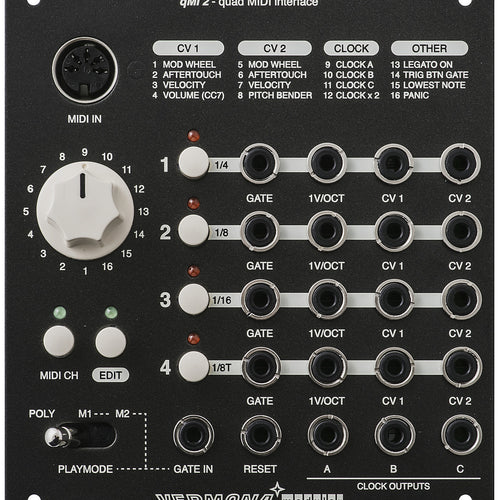 Vermona qMI 2 Quad MIDI Interface Eurorack Module