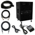Collage of everything included with the Viscount Legend VORTEX 315 Rotary Keyboard Amplifier - Black COMPLETE CABLE KIT