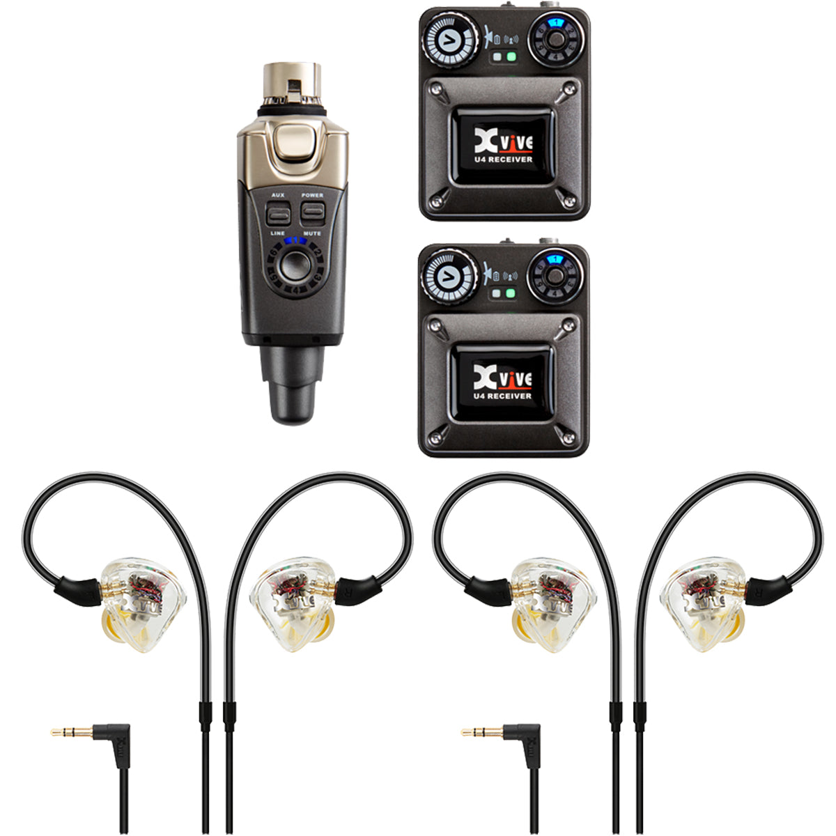 XVive U4R2 One U4 Transmitter with Two U4 Receivers PERFORMER PAK – Kraft  Music