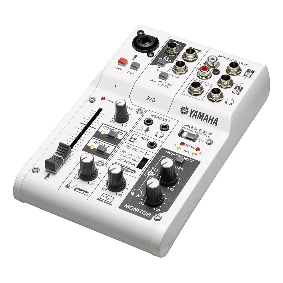 Yamaha AG03 Three Channel Mixer and USB Audio Interface WEBCAST BUNDLE