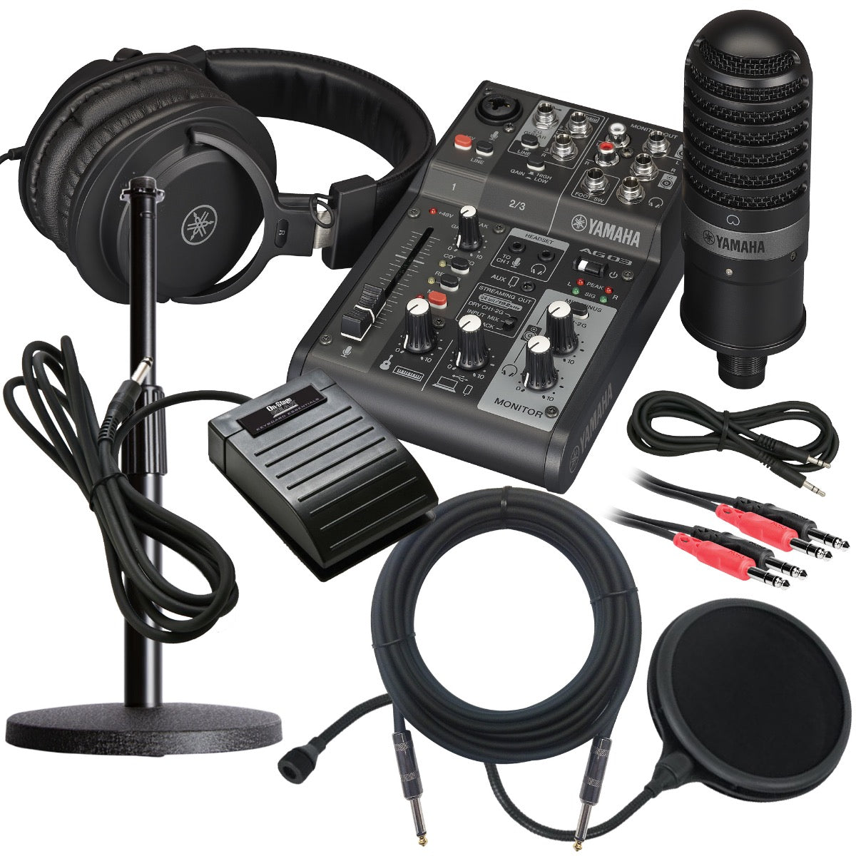 Yamaha AG03 MK2 Live Streaming Pack - Black STUDIO KIT – Kraft Music