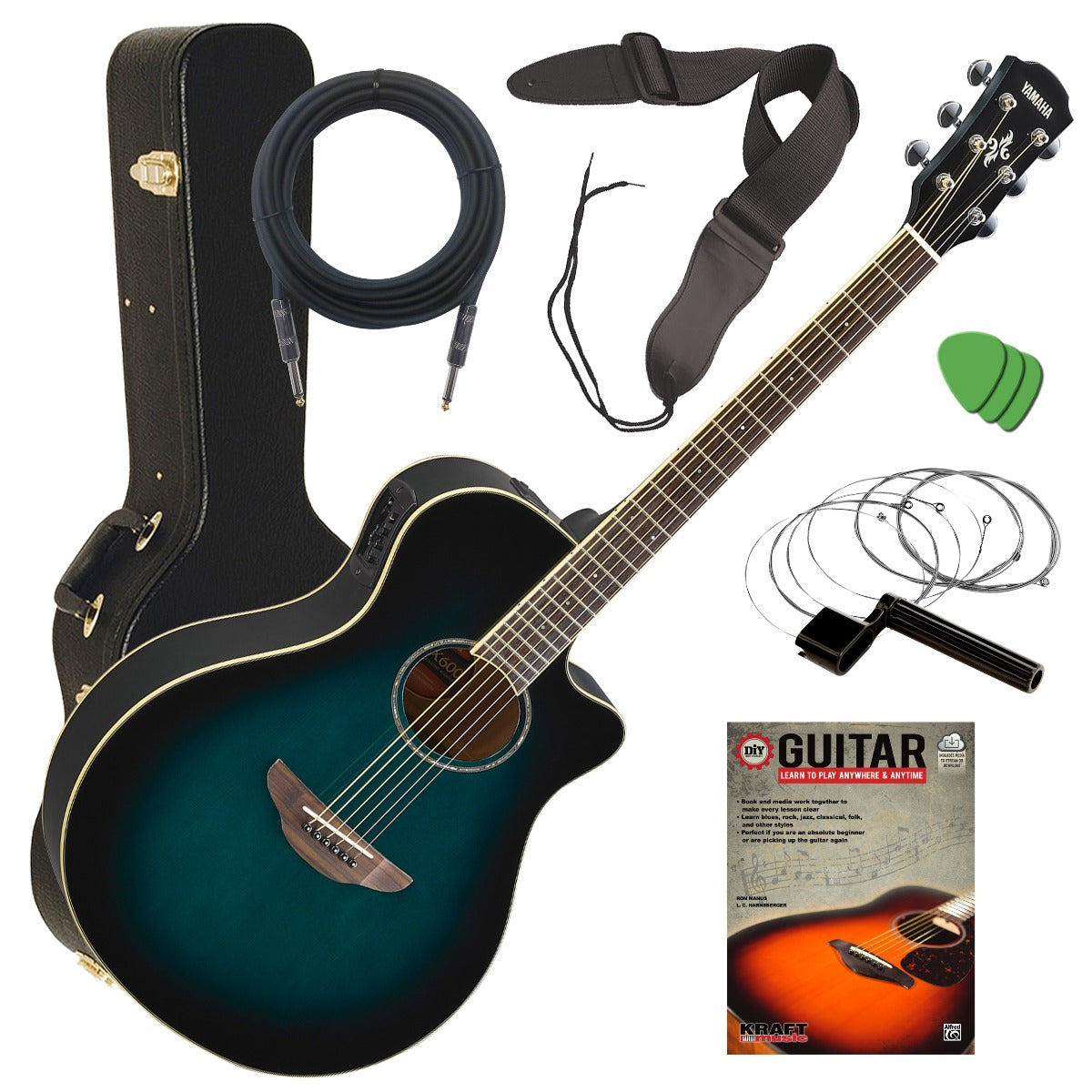 Blue burst acoustic guitar deals