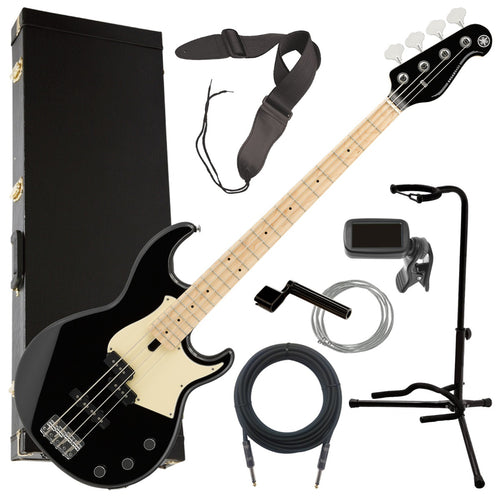 Collage image of the Yamaha BB434M Electric Bass Guitar MN - Black COMPLETE BASS BUNDLE