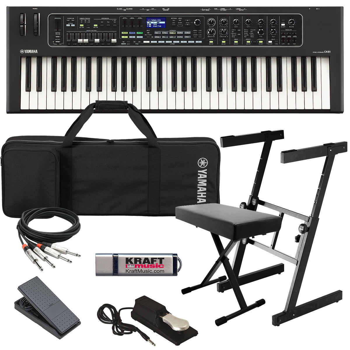 Yamaha CK61 Stage Keyboard STAGE ESSENTIALS BUNDLE – Kraft Music