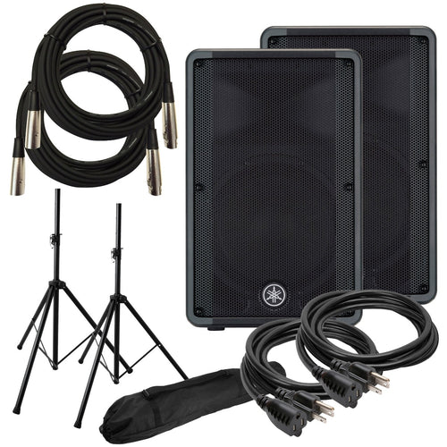 Yamaha DBR12 Powered PA Speaker AUDIO ESSENTIALS BUNDLE