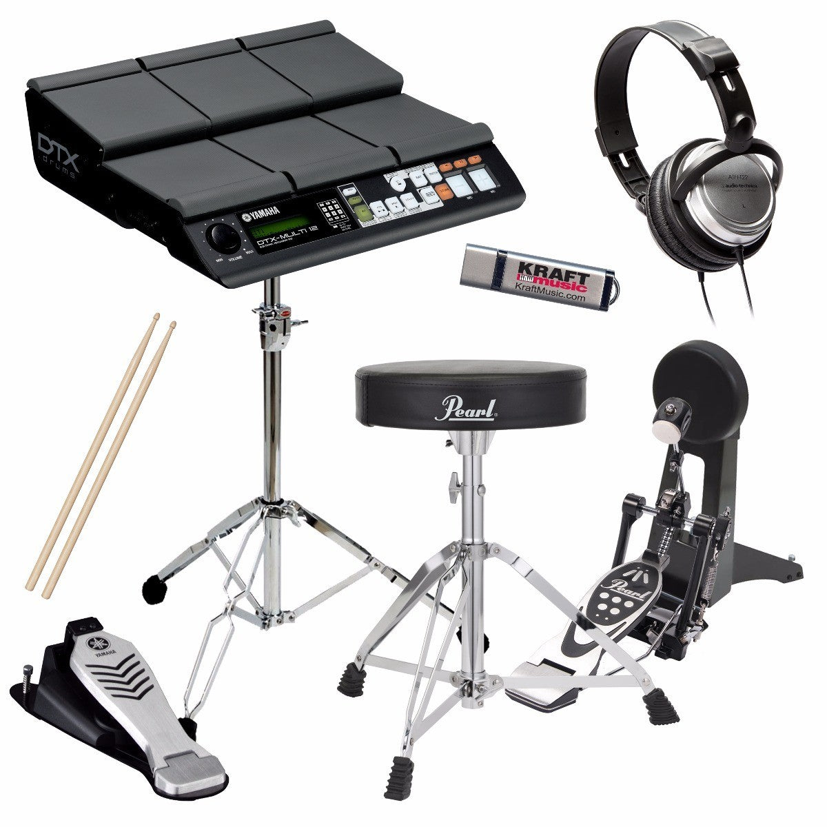 Yamaha DTX-Multi 12 Electronic Percussion Pad COMPLETE DRUM BUNDLE