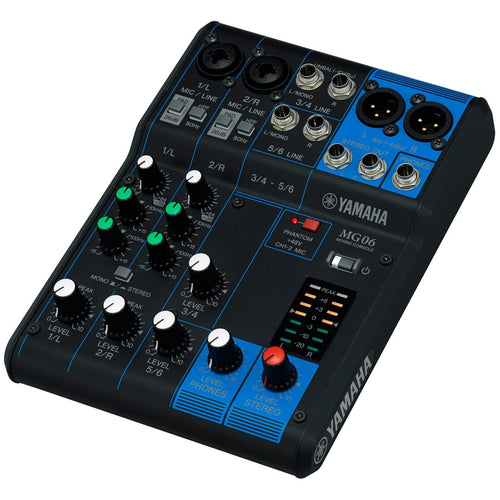Yamaha MG06 6-Channel Compact Stereo Mixer - View 2