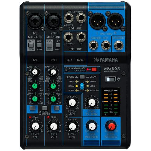 Yamaha MG06X 6-Channel Compact Stereo Mixer - View 1
