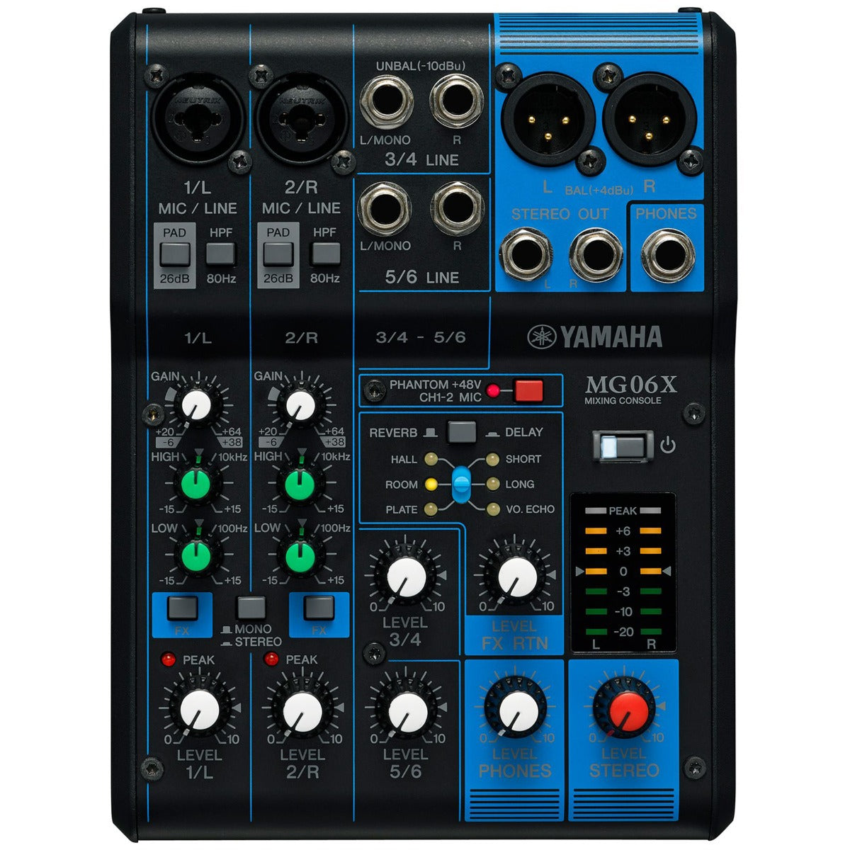 Yamaha MG06X 6-Channel Compact Stereo Mixer - View 1