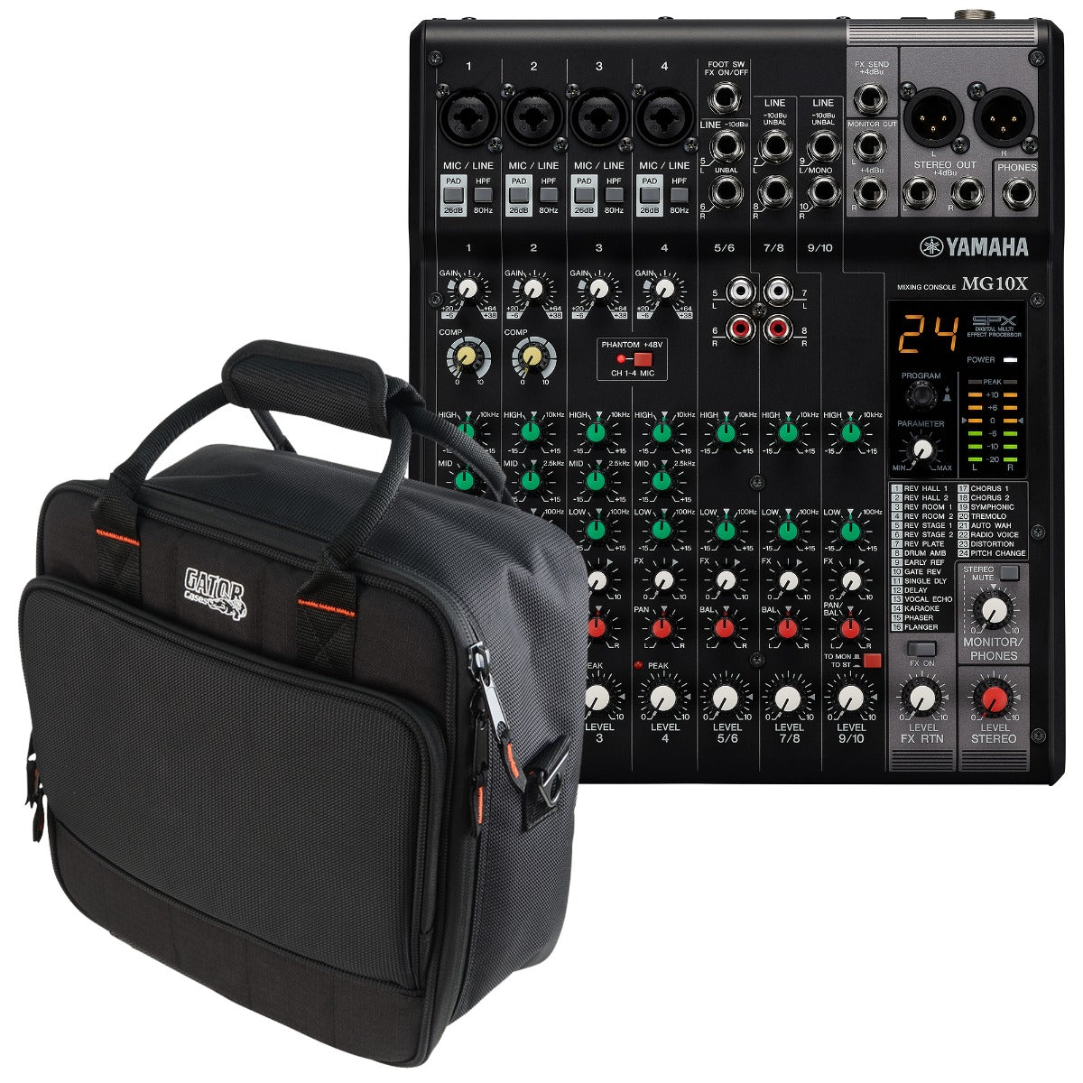 Yamaha MG10X 10-Input Stereo Mixer with Effects CARRY BAG KIT