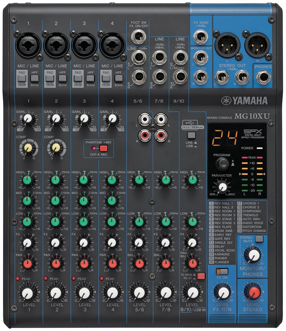 Yamaha MG10XU 10-Channel Compact Stereo Mixer and USB Audio Interface view 1