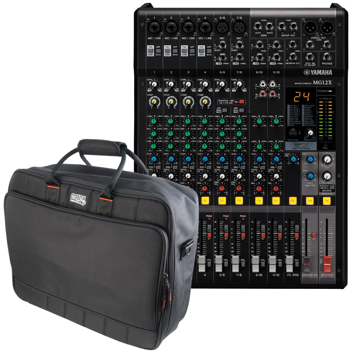 Yamaha MG12X 12-Input Stereo Mixer with Effects CARRY BAG KIT