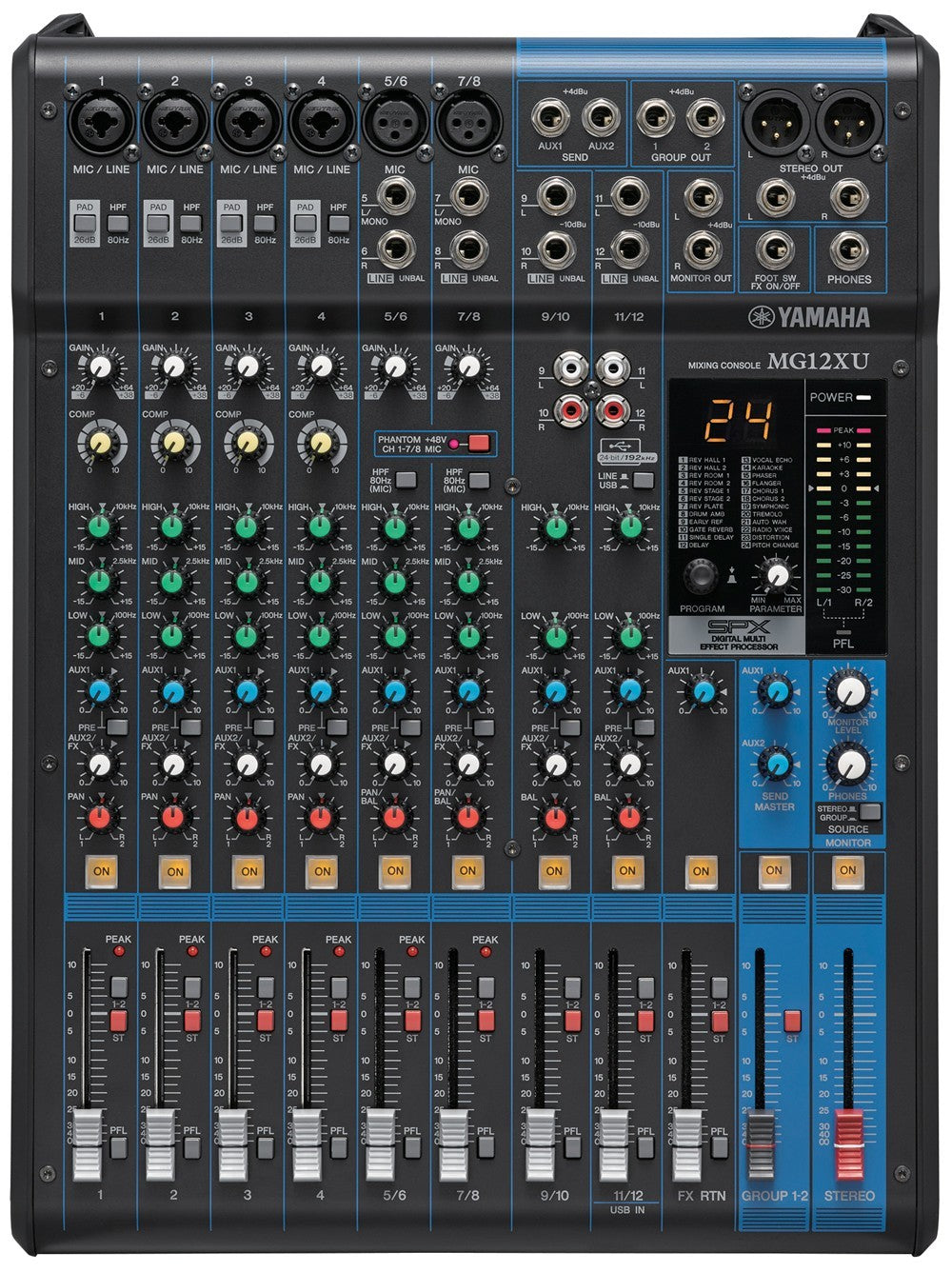 YAMAHA MG12XU 12チャンネル MG12XU 12-Channel Mixer with USB and Effects - Yamaha USA