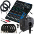 Collage of the components in the Yamaha MG12XU 12-Channel Compact Stereo Mixer/USB Interface PERFORMER PAK bundle