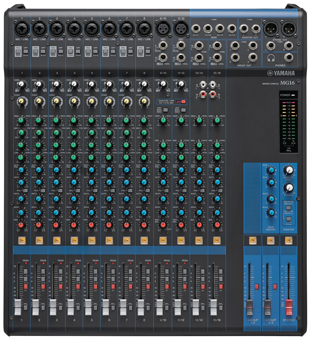 Yamaha MG16 16-Channel Stereo Mixer PERFORMER PAK – Kraft Music