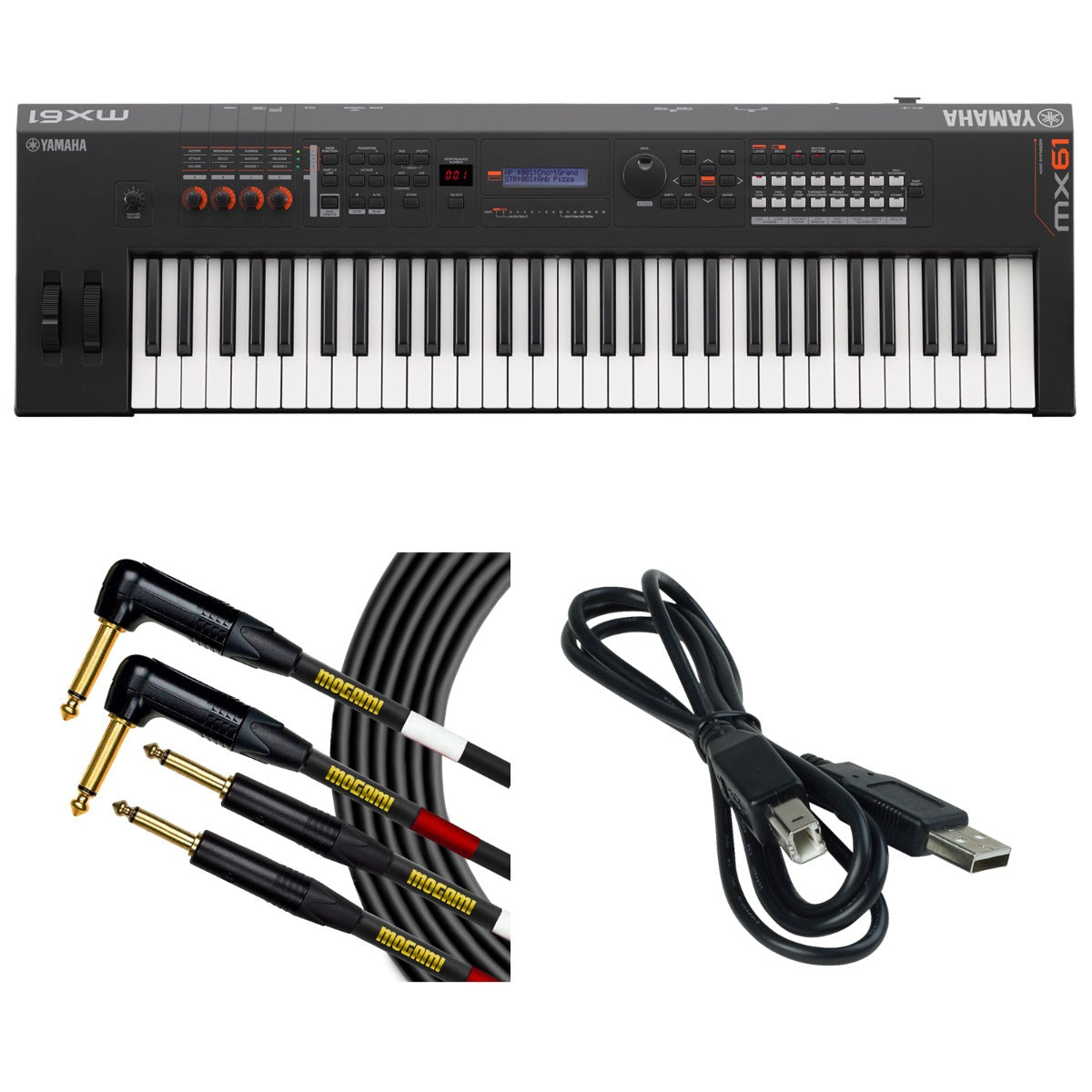 Collage image of the Yamaha MX61 Music Synthesizer - Black CABLE KIT