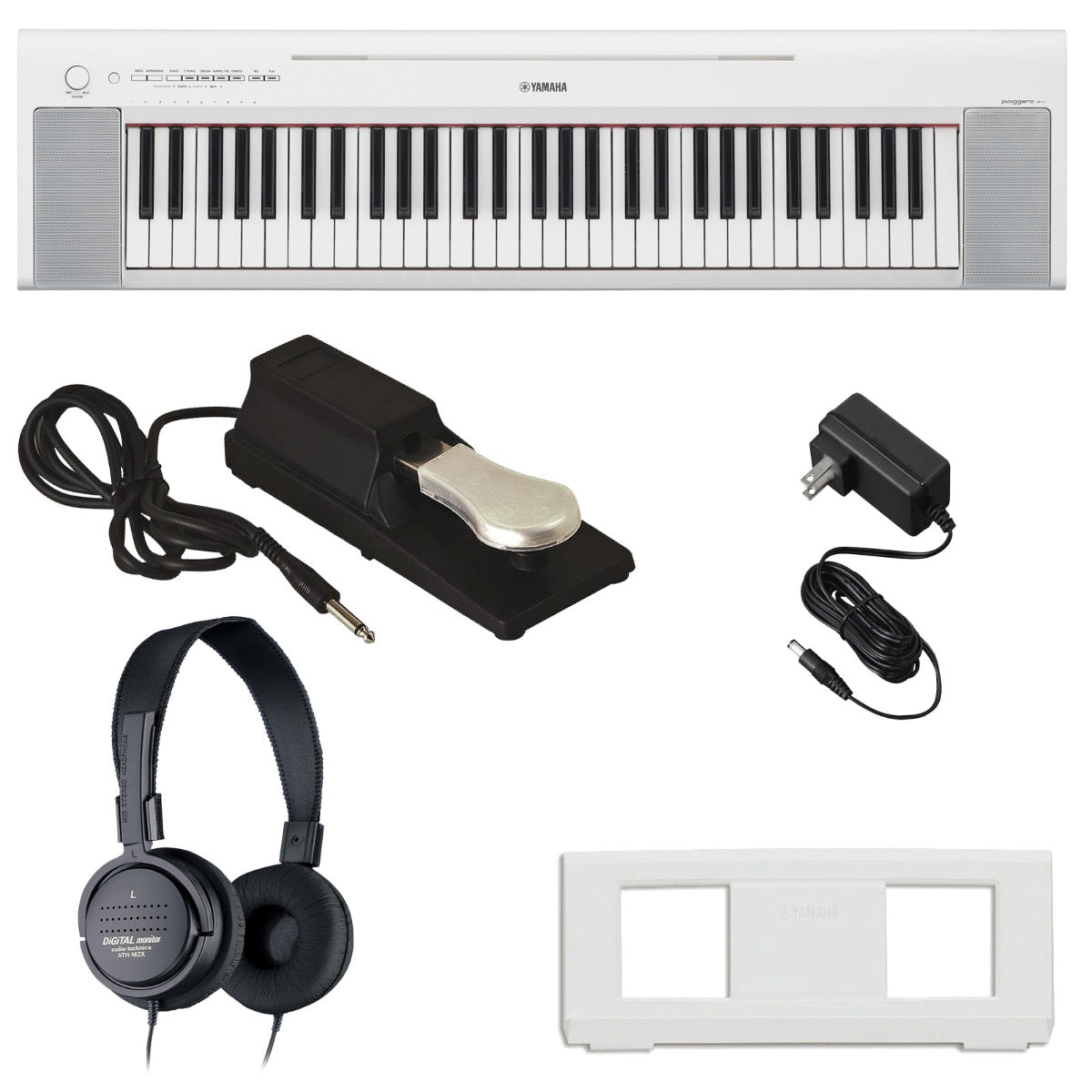 Yamaha Piaggero NP-15 61-Key Portable Keyboard - White BONUS PAK