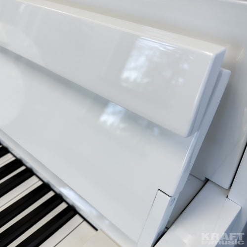 Yamaha AvantGrand NU1X Hybrid Piano - Polished Brilliant White - Image showing polished white finish view 2