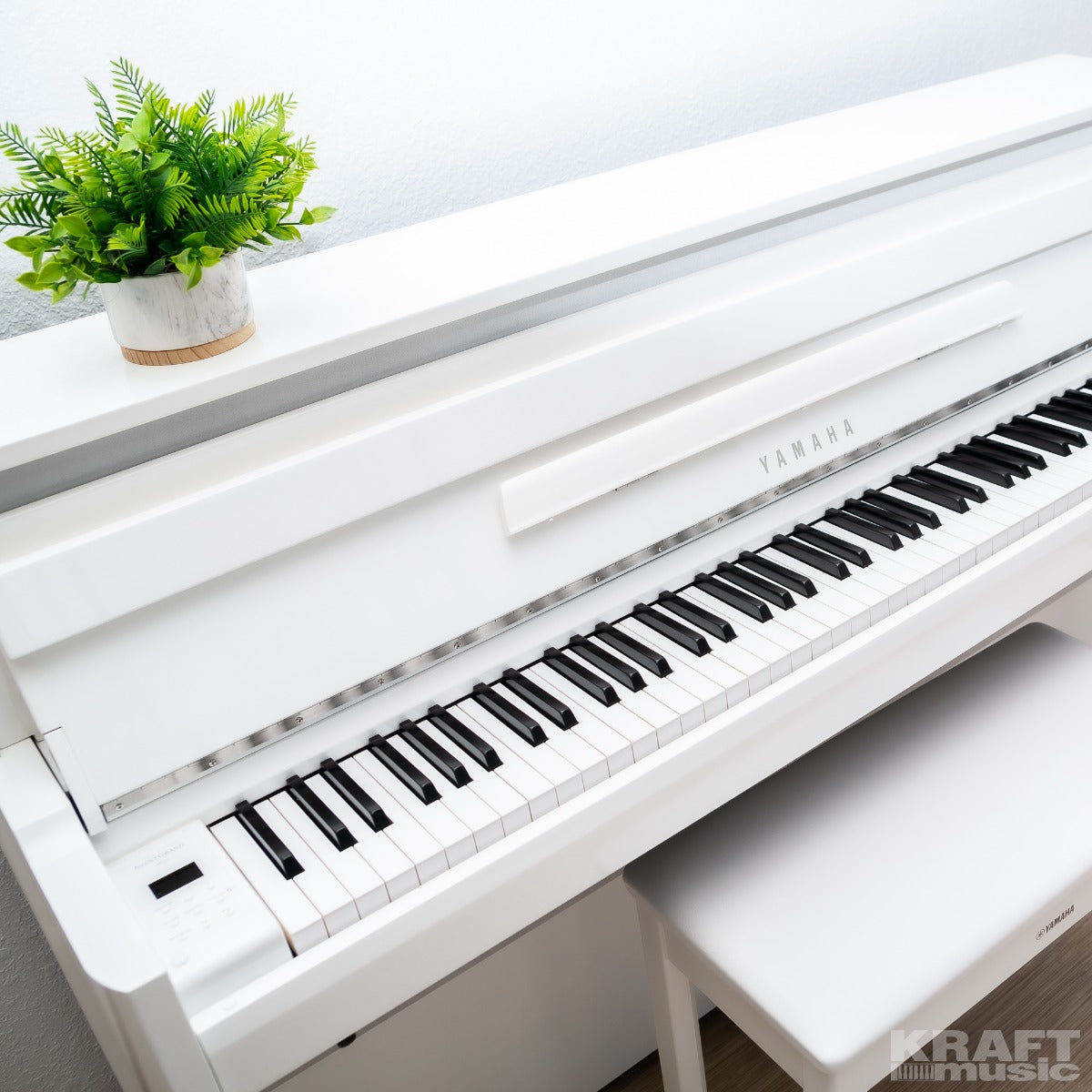Yamaha AvantGrand NU1X Hybrid Piano - Polished Brilliant White - Style Shot 1