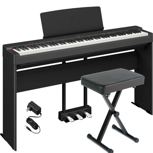 Collage image of the Yamaha P225B Digital Piano - Black HOME PAK