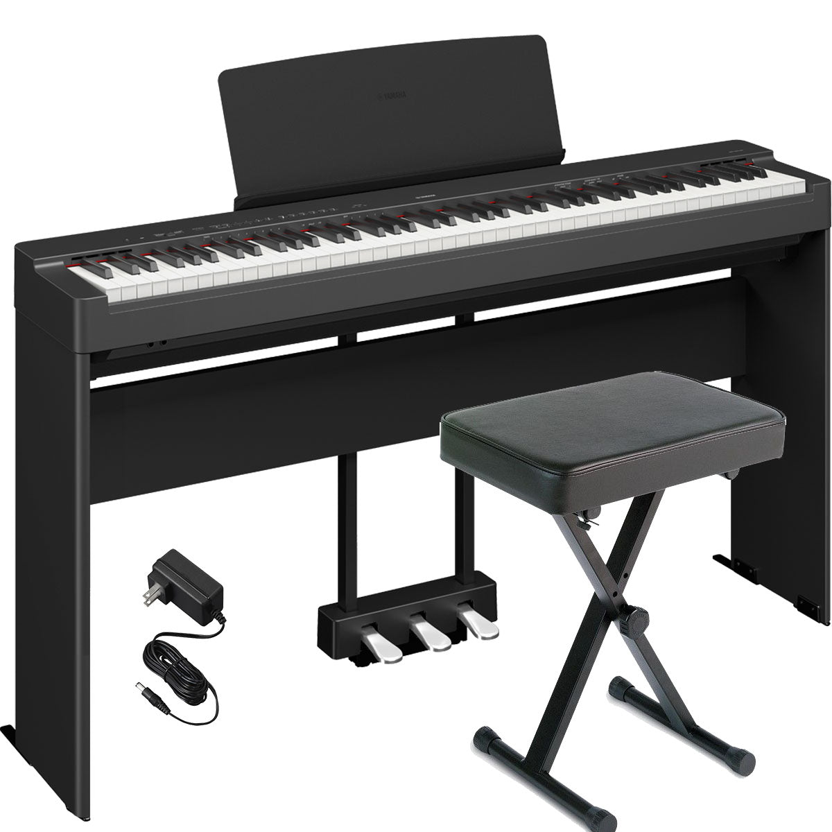 Collage image of the Yamaha P225B Digital Piano - Black HOME PAK