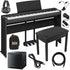 Collage image of the Yamaha P225B Digital Piano - Black COMPLETE HOME BUNDLE PLUS