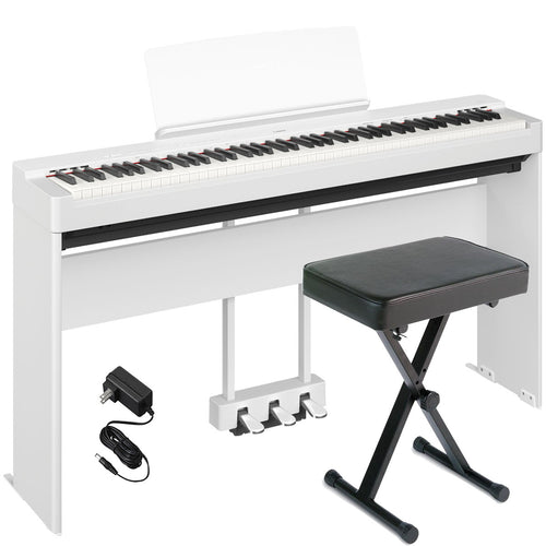 Collage image of the Yamaha P225WH Digital Piano - White HOME PAK