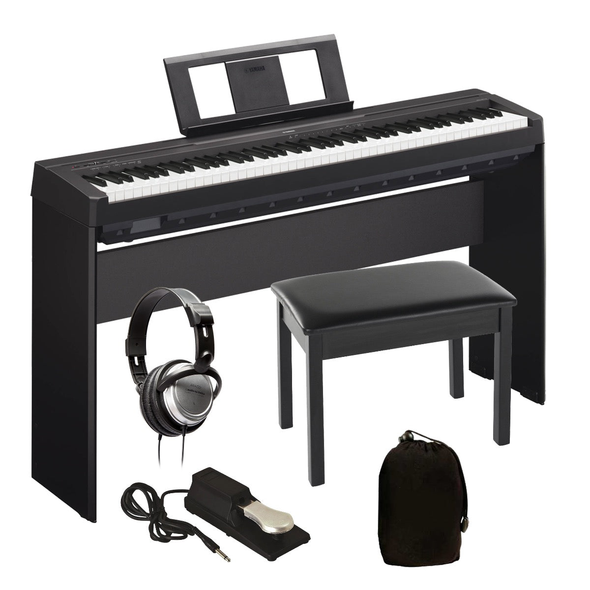 Yamaha P-45 Digital Piano - Black COMPLETE HOME BUNDLE – Kraft Music