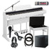 Collage of everything that is included with the Yamaha P-S500 Digital Piano - White COMPLETE HOME BUNDLE PLUS