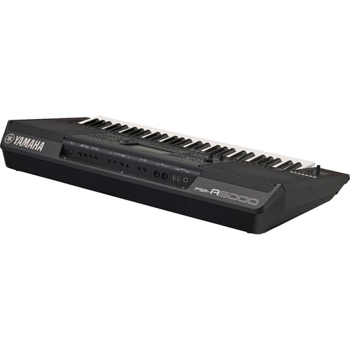 3/4 view of Yamaha PSR-A5000 Arranger Workstation Keyboard showing rear, left side and top