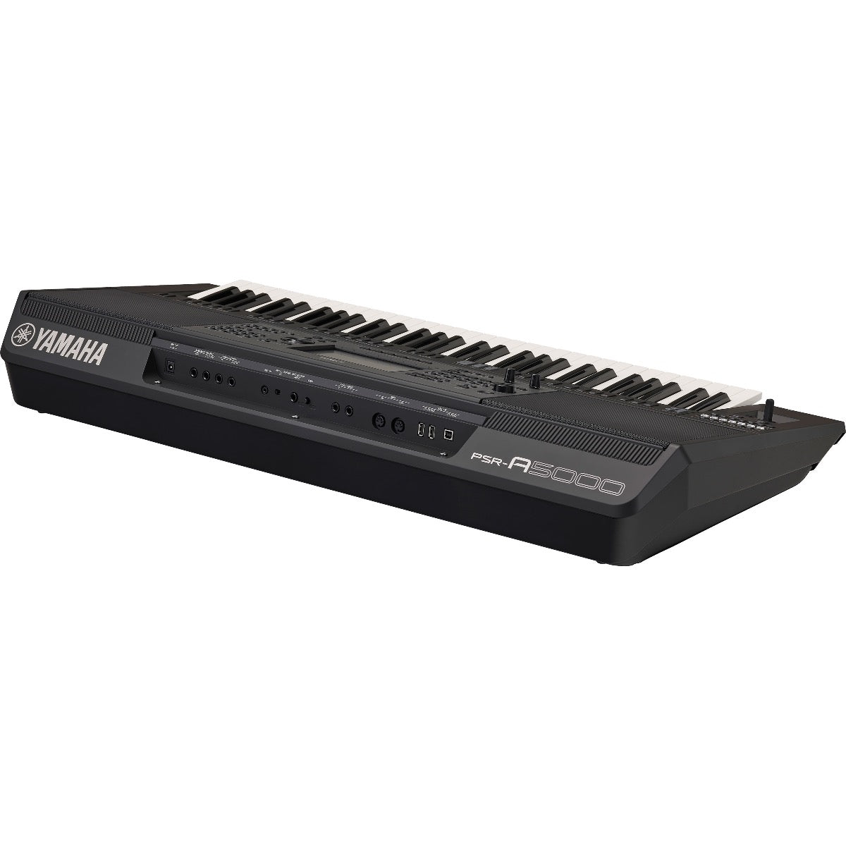 3/4 view of Yamaha PSR-A5000 Arranger Workstation Keyboard showing rear, left side and top