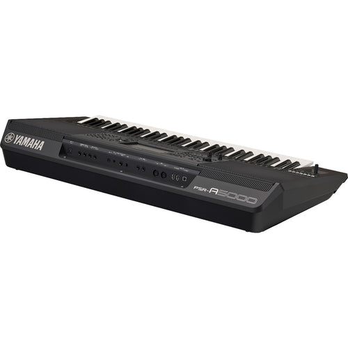 3/4 view of Yamaha PSR-A5000 Arranger Workstation Keyboard showing rear, left side and top