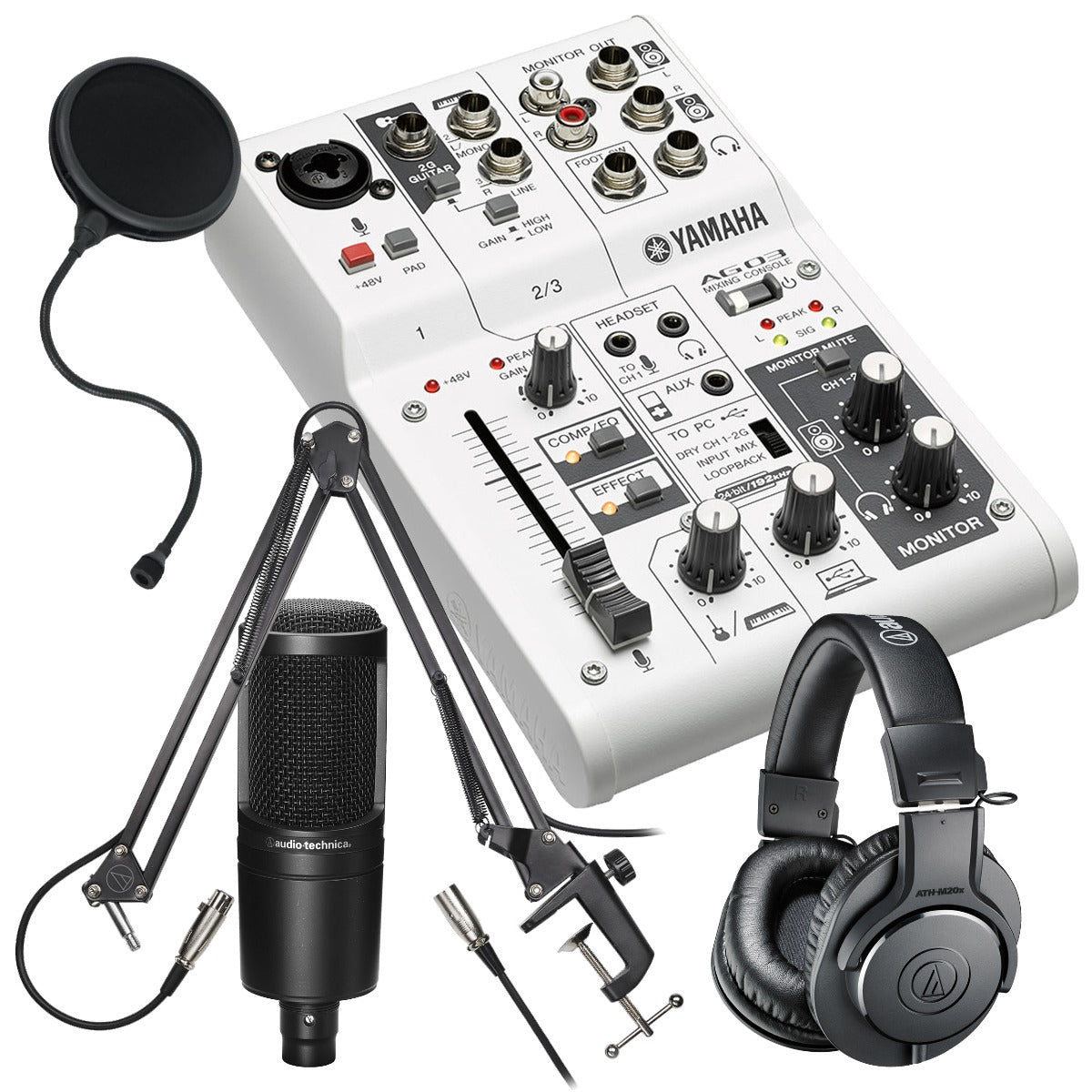 Yamaha AG Three Channel Mixer and USB Audio Interface PODCASTING PAK