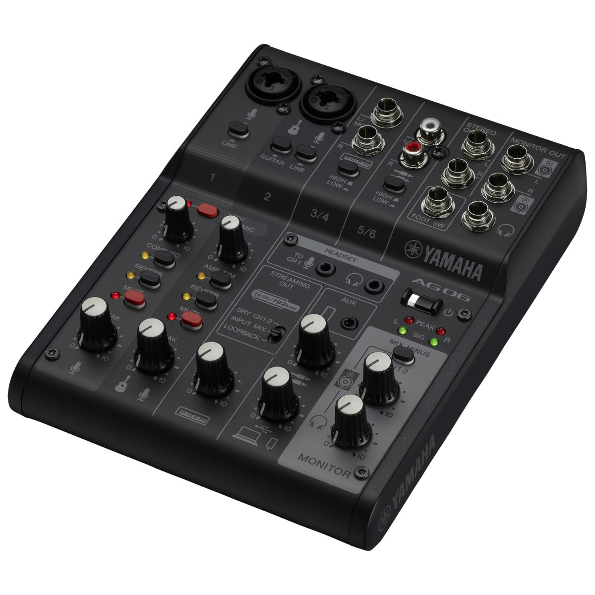 Yamaha AG06 Mk2 Live Streaming Mixer and USB Audio Interface - Black