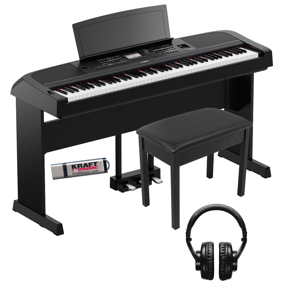 Yamaha DGX-670 Portable Grand Digital Piano - Black COMPLETE HOME BUNDLE