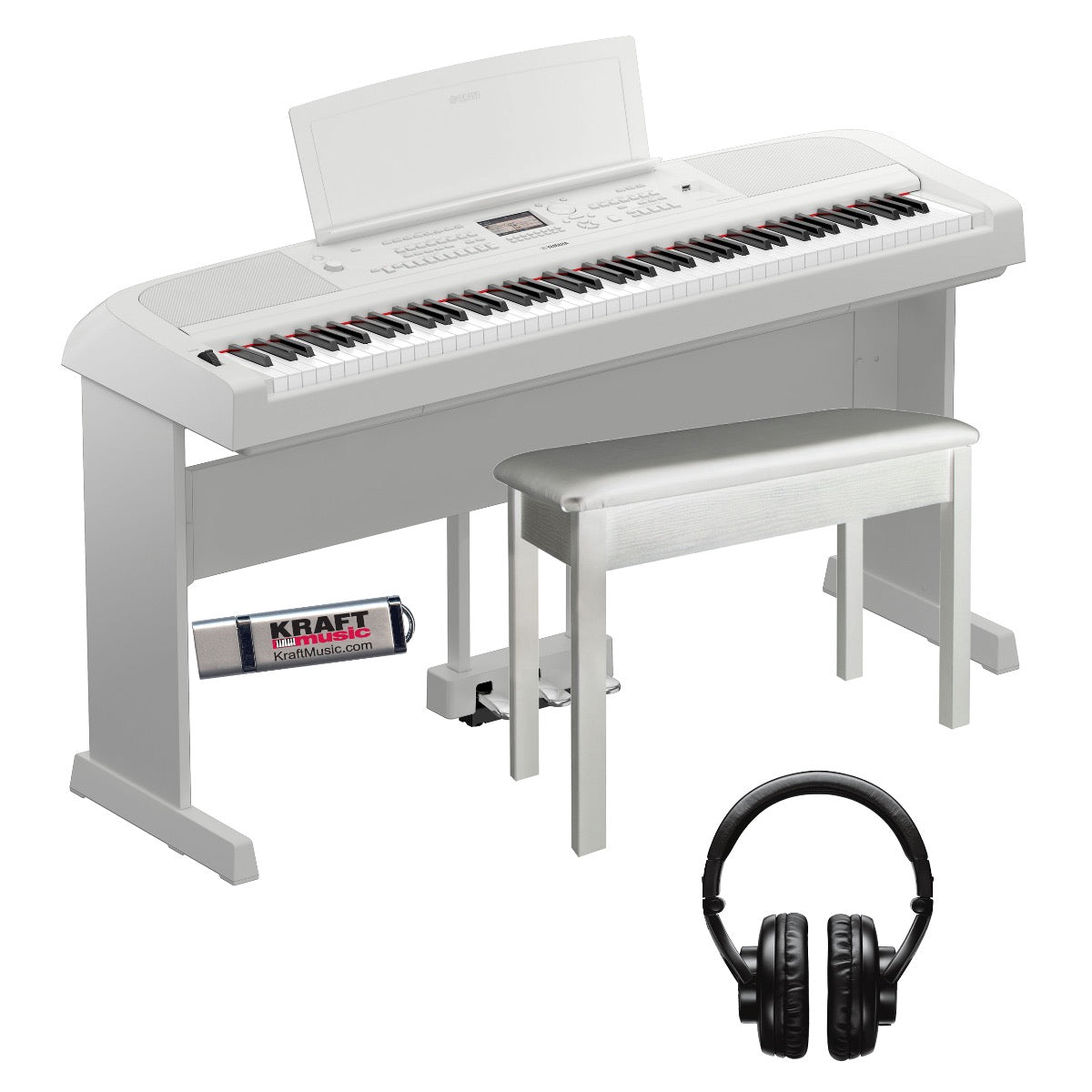linned kursiv Døde i verden Yamaha DGX-670 Portable Grand Digital Piano - White COMPLETE HOME BUND –  Kraft Music