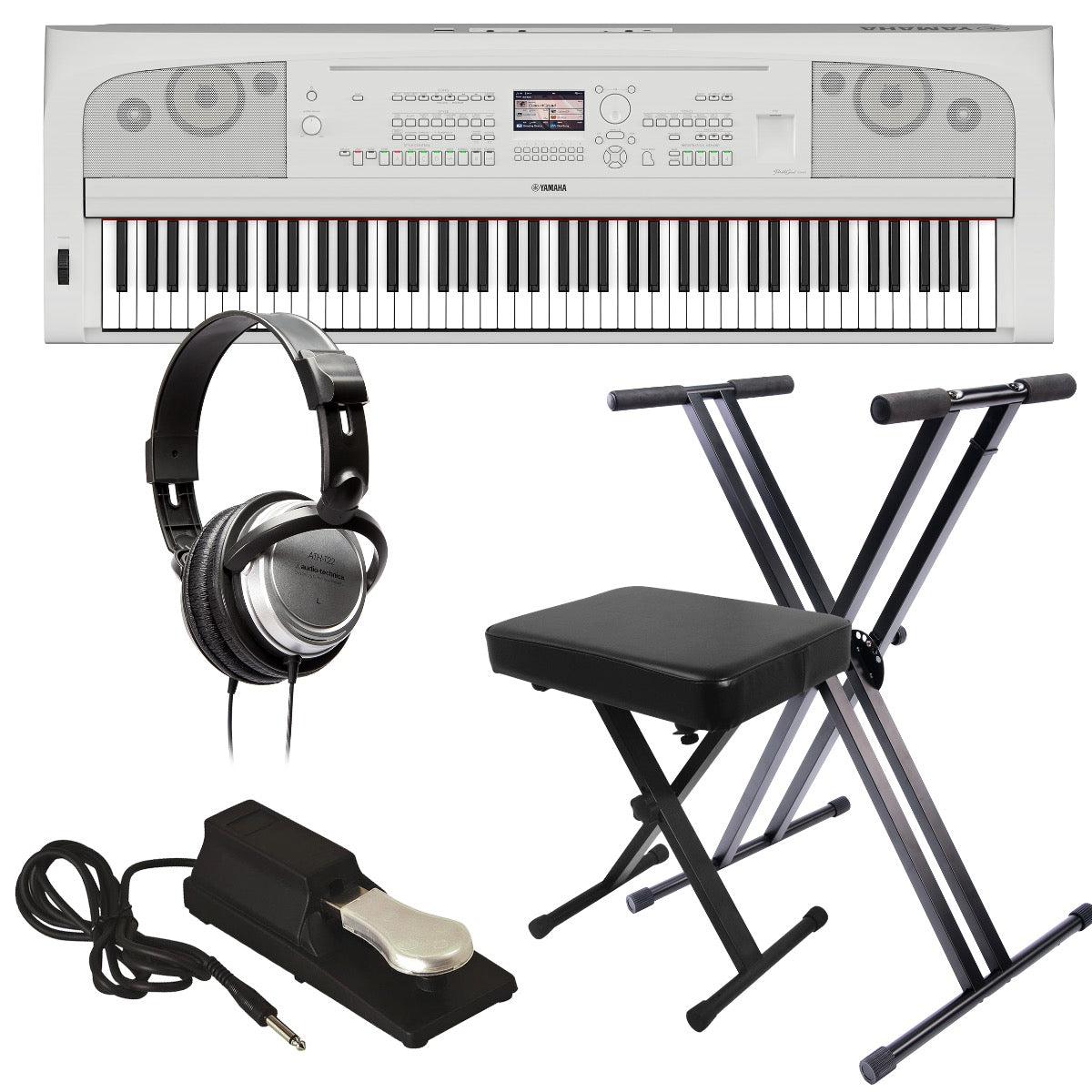 Yamaha DGX-670 Portable Grand Digital Piano - White KEY ESSENTIALS BUN –  Kraft Music