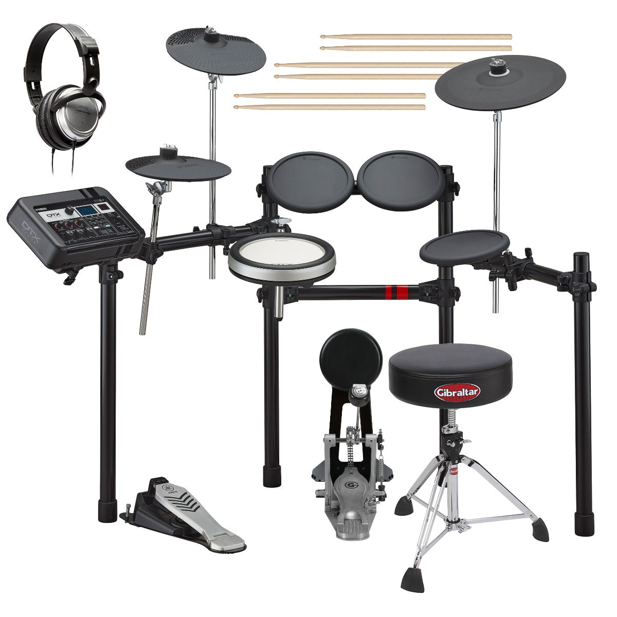 Yamaha DTX6K-X with included bundle accessories