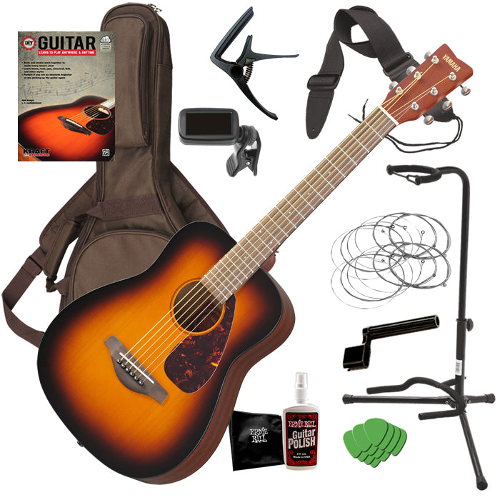 Yamaha JR2 Junior Acoustic Guitar - Tobacco Sunburst COMPLETE GUITAR BUNDLE