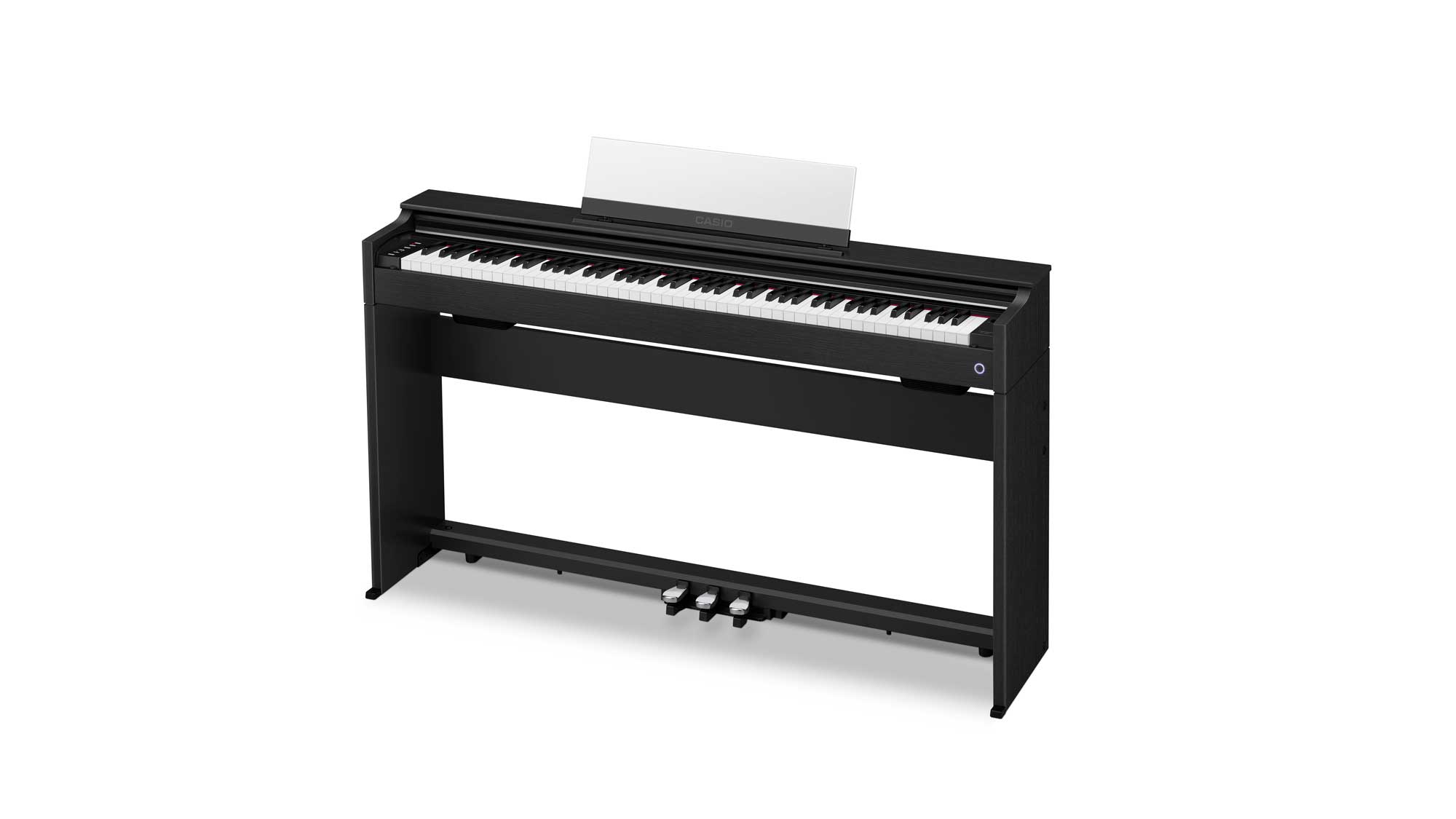 Front angled view of Casio Celviano AP-S200 in black