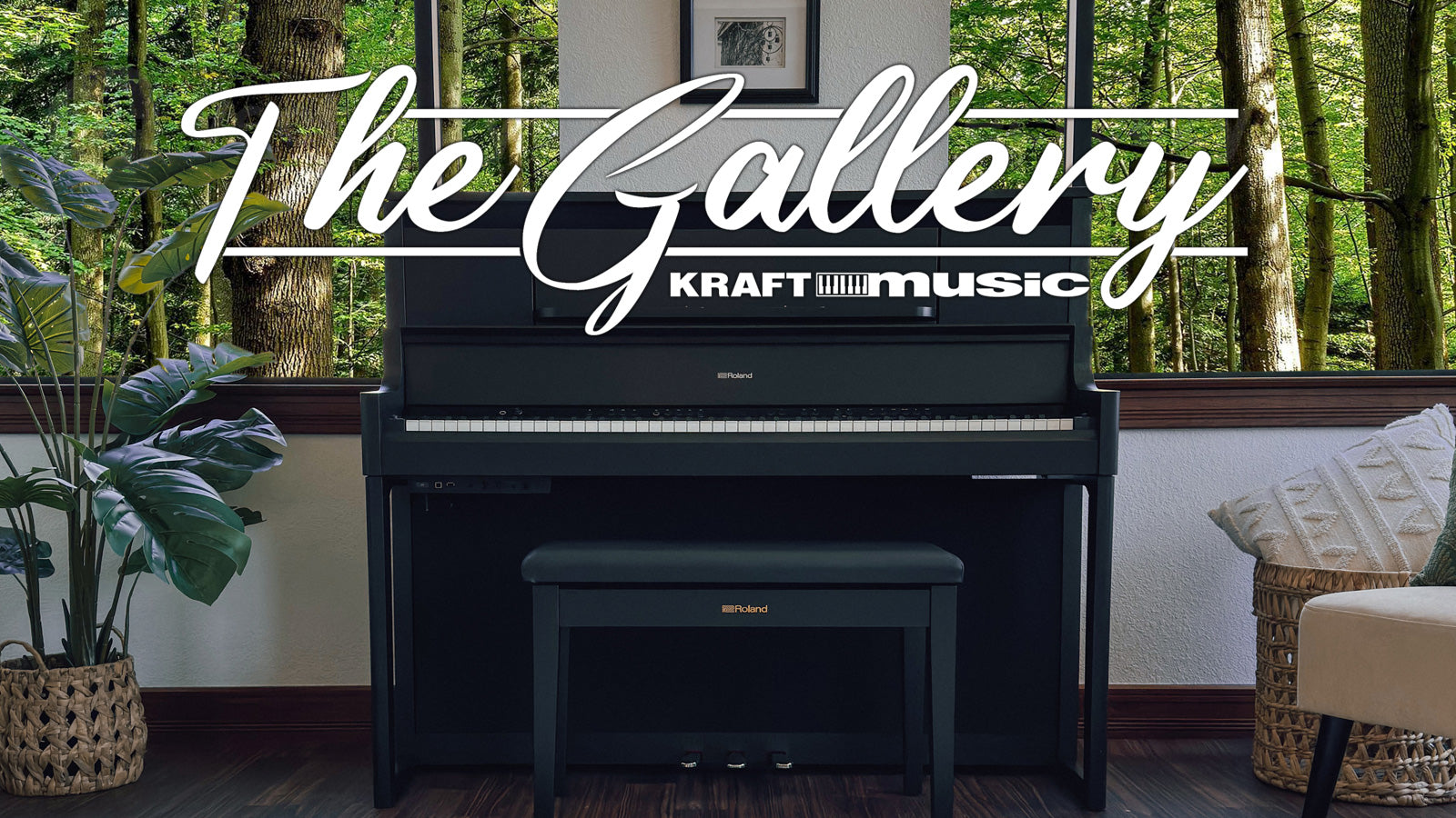 Image of Roland LX-9 with logo text, "The Gallery at Kraft Music"