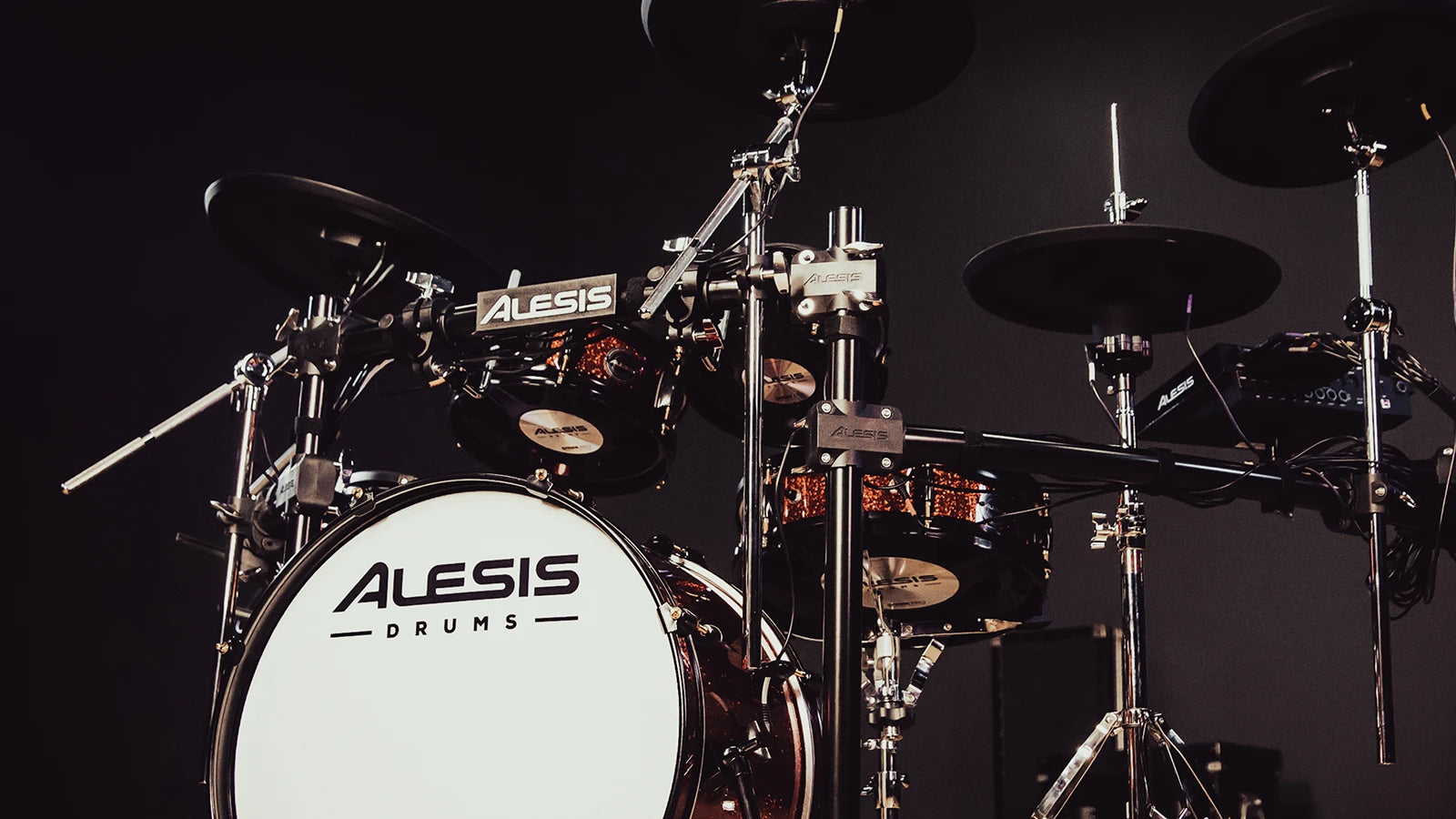 An Alesis Strike Pro SE drum set in a studio