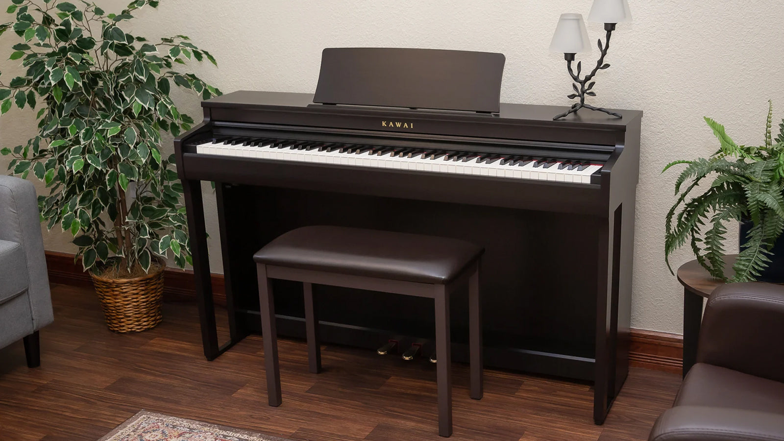 A Kawai CN201 in a stylish living space