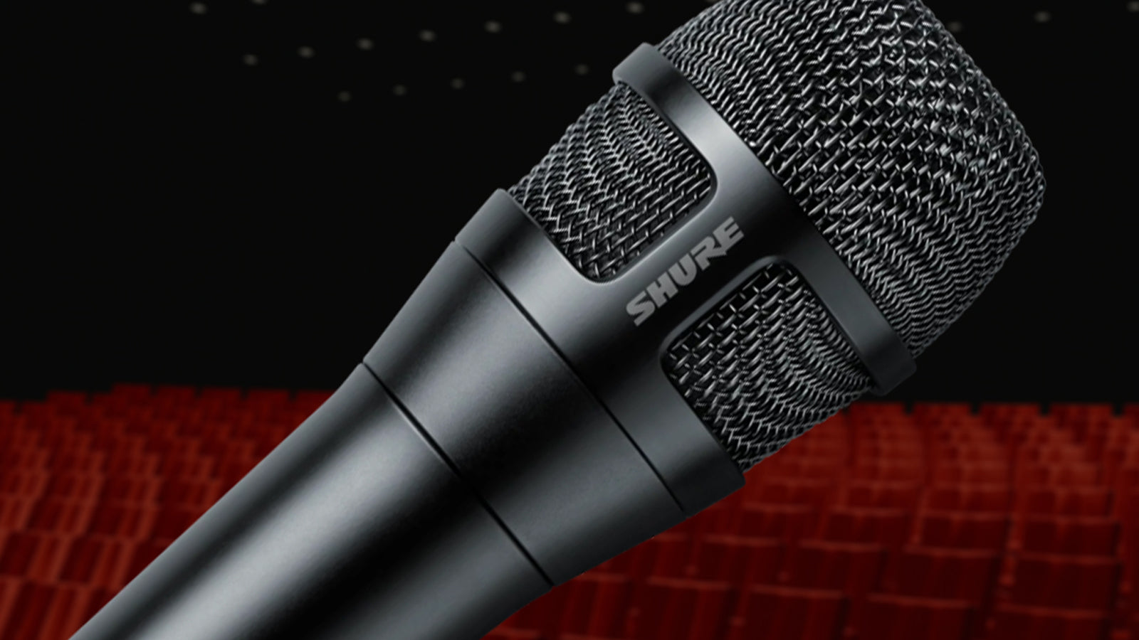 Closeup of Shure Nexadyne microphone